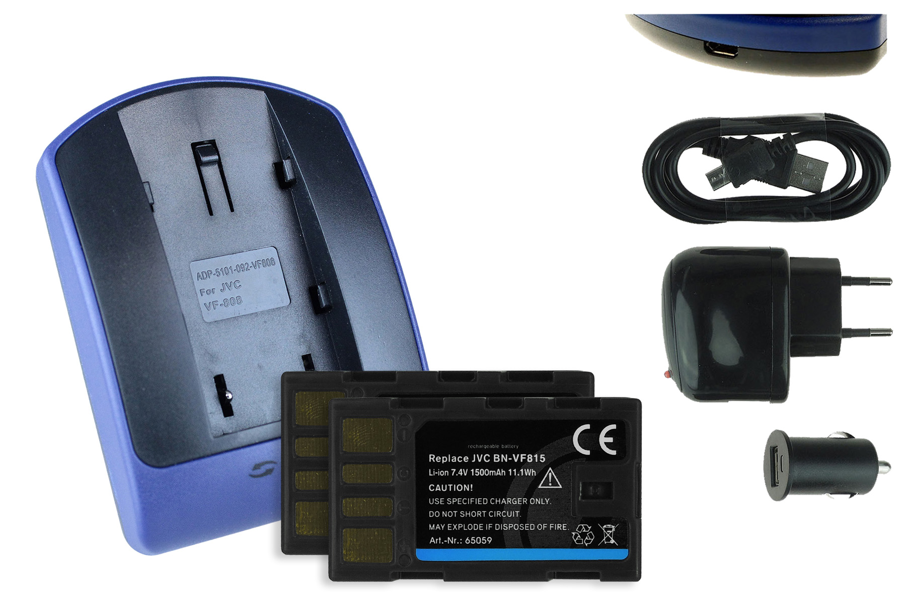 Los datos 2X BN-VF808 Recargable Batería Cargador para JVC MiniDV /& Everio Videocámara