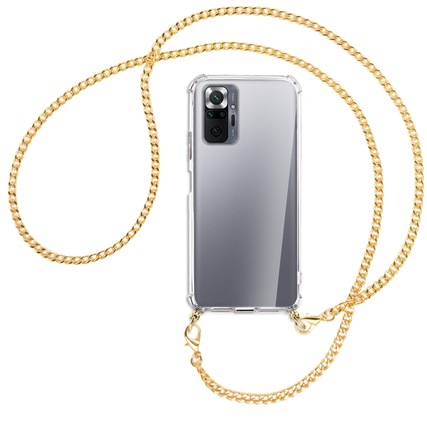 Cover Necklace Bandouilière Collier pour Xiaomi Redmi Note 10 Pro/Note 10 Pro Max Coque Housse pour Smartphone Lanyard Case Holder étui de téléphone avec Cordon Tour de Cou Lanière en Corde 